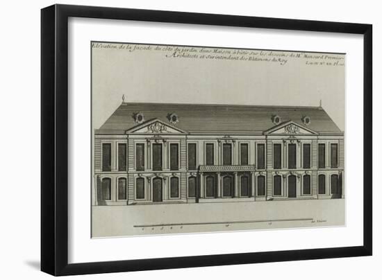 Planche 273: élévationde la façade côté jardin  d'une maison à bâtir à Paris-Jacques-François Blondel-Framed Giclee Print