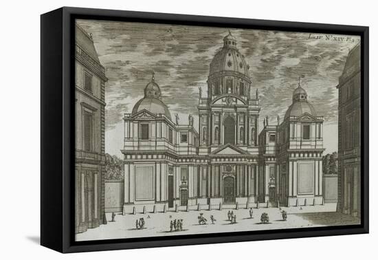 Planche 276: vue générale de l'église couvent des Minimes de la Place Royale à Paris-Jacques-François Blondel-Framed Stretched Canvas