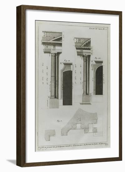 Planche 277: profils des principaux membres d'architecture  du portail , couvent des Minimes-Jacques-François Blondel-Framed Giclee Print