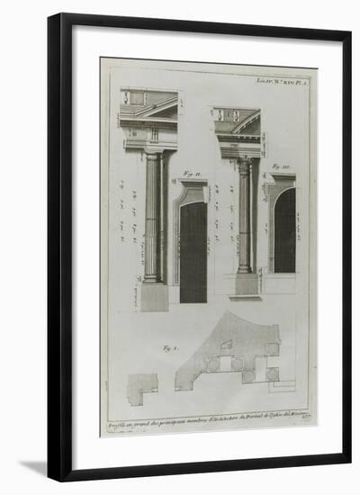 Planche 277: profils des principaux membres d'architecture  du portail , couvent des Minimes-Jacques-François Blondel-Framed Giclee Print