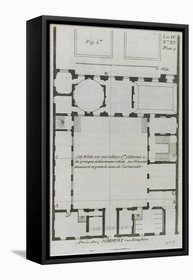 Planche 278 (1) : Plan au sol de l'hôtel Carnavalet , rue Culture Sainte-Catherine à Paris-Jacques-François Blondel-Framed Stretched Canvas