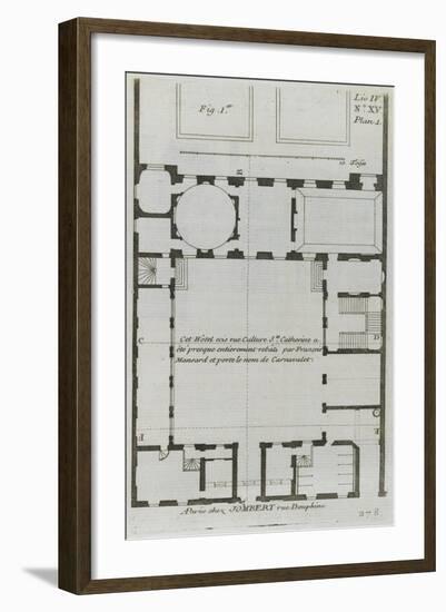 Planche 278 (1) : Plan au sol de l'hôtel Carnavalet , rue Culture Sainte-Catherine à Paris-Jacques-François Blondel-Framed Giclee Print