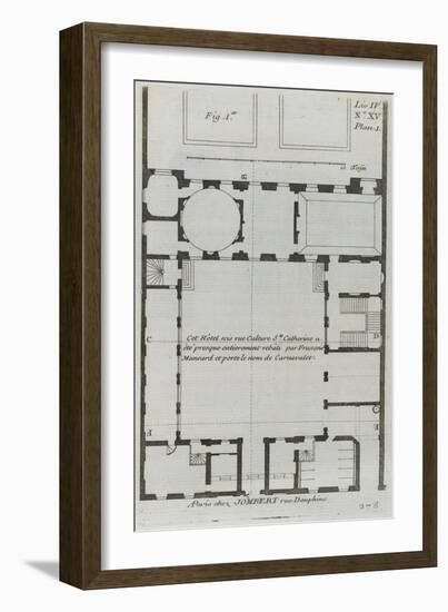 Planche 278 (1) : Plan au sol de l'hôtel Carnavalet , rue Culture Sainte-Catherine à Paris-Jacques-François Blondel-Framed Giclee Print