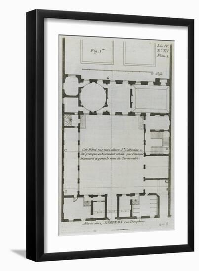 Planche 278 (1) : Plan au sol de l'hôtel Carnavalet , rue Culture Sainte-Catherine à Paris-Jacques-François Blondel-Framed Giclee Print