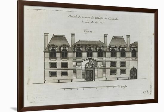 Planche 278 (2) : élévation de la façade côté rue  de l'hôtel Carnavalet-Jacques-François Blondel-Framed Giclee Print