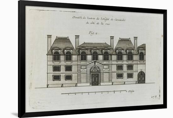 Planche 278 (2) : élévation de la façade côté rue  de l'hôtel Carnavalet-Jacques-François Blondel-Framed Giclee Print