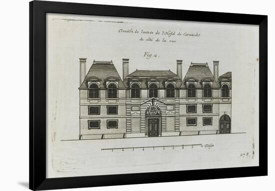 Planche 278 (2) : élévation de la façade côté rue  de l'hôtel Carnavalet-Jacques-François Blondel-Framed Giclee Print