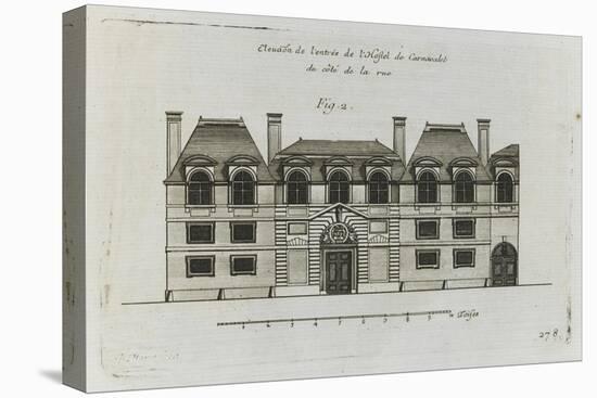 Planche 278 (2) : élévation de la façade côté rue  de l'hôtel Carnavalet-Jacques-François Blondel-Stretched Canvas