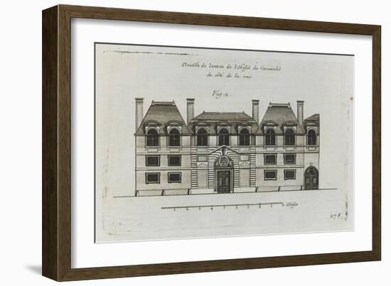 Planche 278 (2) : élévation de la façade côté rue  de l'hôtel Carnavalet-Jacques-François Blondel-Framed Giclee Print