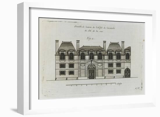 Planche 278 (2) : élévation de la façade côté rue  de l'hôtel Carnavalet-Jacques-François Blondel-Framed Giclee Print