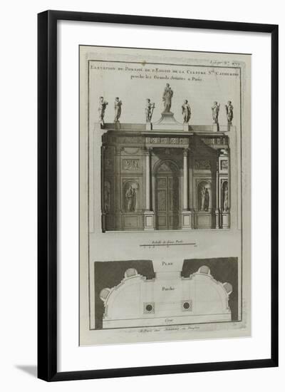 Planche 282 :  élévation du portail de l'égilise du couvent de la Culture Sainte-Catherine-Jacques-François Blondel-Framed Giclee Print