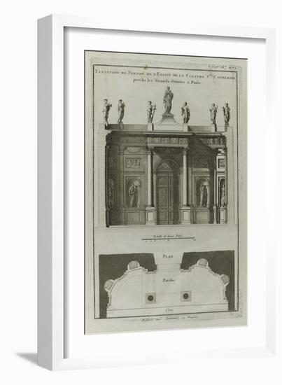 Planche 282 :  élévation du portail de l'égilise du couvent de la Culture Sainte-Catherine-Jacques-François Blondel-Framed Giclee Print