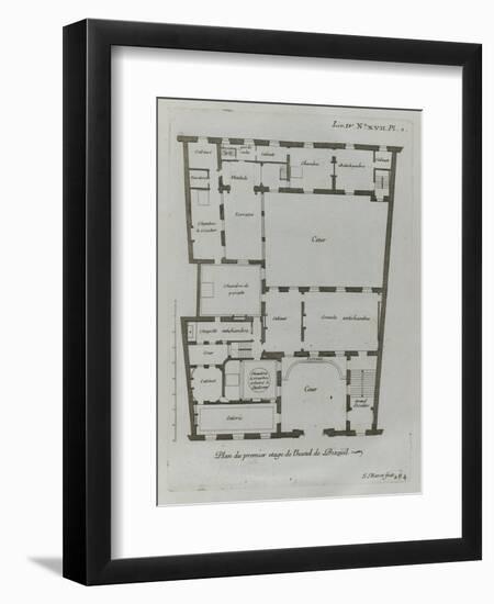 Planche 284 : Plan du premier étage de l'hôtel Amelot de Bisseuil-Jacques-François Blondel-Framed Premium Giclee Print