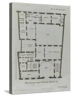 Planche 284 : Plan du premier étage de l'hôtel Amelot de Bisseuil-Jacques-François Blondel-Stretched Canvas