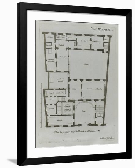 Planche 284 : Plan du premier étage de l'hôtel Amelot de Bisseuil-Jacques-François Blondel-Framed Giclee Print