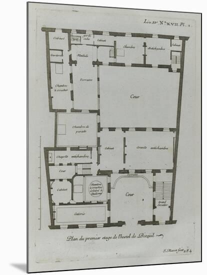 Planche 284 : Plan du premier étage de l'hôtel Amelot de Bisseuil-Jacques-François Blondel-Mounted Giclee Print