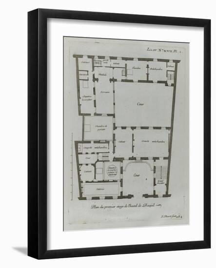 Planche 284 : Plan du premier étage de l'hôtel Amelot de Bisseuil-Jacques-François Blondel-Framed Giclee Print