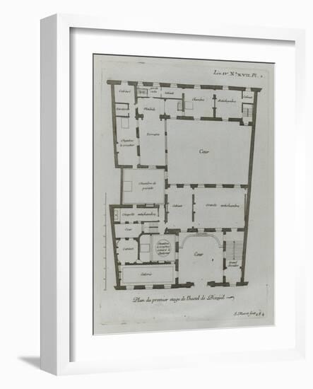 Planche 284 : Plan du premier étage de l'hôtel Amelot de Bisseuil-Jacques-François Blondel-Framed Giclee Print