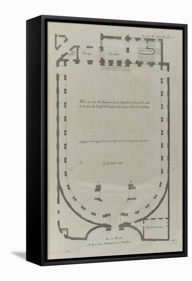 Planche 290 : plan au rez-de-chaussée de la colonnade sur la grande cour d'-Jacques-François Blondel-Framed Stretched Canvas