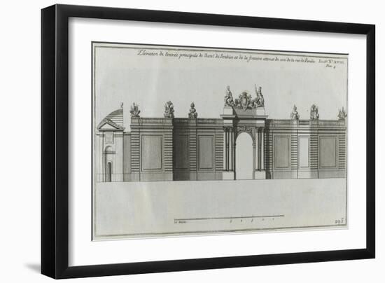 Planche 293 : élévation de l'entrée principale et du portail de l'hôtel de Soubise  à Paris-Jacques-François Blondel-Framed Giclee Print
