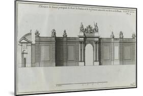 Planche 293 : élévation de l'entrée principale et du portail de l'hôtel de Soubise  à Paris-Jacques-François Blondel-Mounted Giclee Print