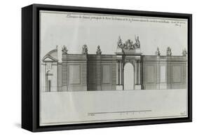 Planche 293 : élévation de l'entrée principale et du portail de l'hôtel de Soubise  à Paris-Jacques-François Blondel-Framed Stretched Canvas