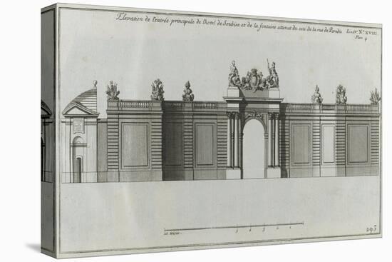 Planche 293 : élévation de l'entrée principale et du portail de l'hôtel de Soubise  à Paris-Jacques-François Blondel-Stretched Canvas