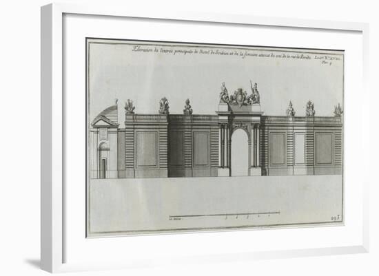 Planche 293 : élévation de l'entrée principale et du portail de l'hôtel de Soubise  à Paris-Jacques-François Blondel-Framed Giclee Print