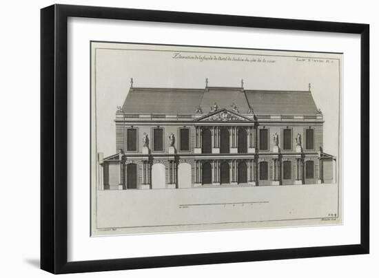 Planche 294 : élévation de la façade sur la cour d'entrée de l'hôtel de Soubise  à Paris-Jacques-François Blondel-Framed Giclee Print