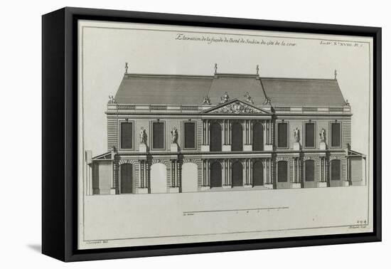 Planche 294 : élévation de la façade sur la cour d'entrée de l'hôtel de Soubise  à Paris-Jacques-François Blondel-Framed Stretched Canvas