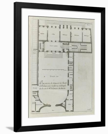 Planche 296 : plan  du rez-de-chaussée de l'hôtel de Rohan , rue Vieille du Temple à Paris-Jacques-François Blondel-Framed Giclee Print