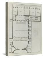 Planche 296 : plan  du rez-de-chaussée de l'hôtel de Rohan , rue Vieille du Temple à Paris-Jacques-François Blondel-Stretched Canvas