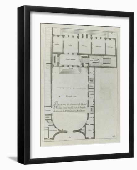 Planche 296 : plan  du rez-de-chaussée de l'hôtel de Rohan , rue Vieille du Temple à Paris-Jacques-François Blondel-Framed Giclee Print