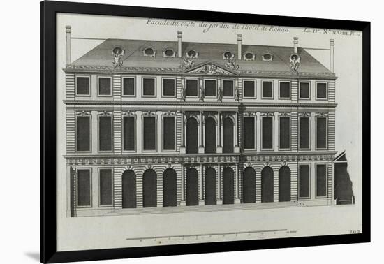 Planche 299 : élévation de la façade sur les jardins de l'hôtel de Rohan , rue Vieille du Temple-Jacques-François Blondel-Framed Giclee Print