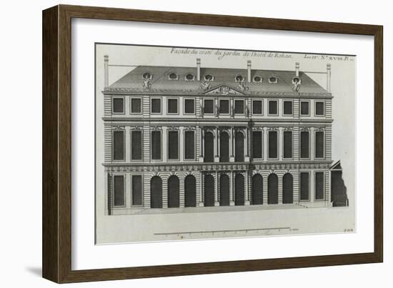 Planche 299 : élévation de la façade sur les jardins de l'hôtel de Rohan , rue Vieille du Temple-Jacques-François Blondel-Framed Giclee Print