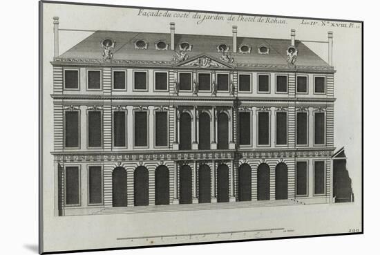 Planche 299 : élévation de la façade sur les jardins de l'hôtel de Rohan , rue Vieille du Temple-Jacques-François Blondel-Mounted Giclee Print