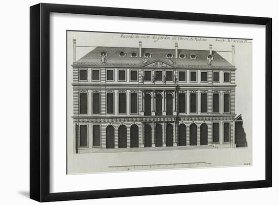 Planche 299 : élévation de la façade sur les jardins de l'hôtel de Rohan , rue Vieille du Temple-Jacques-François Blondel-Framed Premium Giclee Print