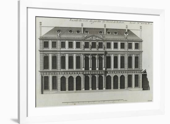 Planche 299 : élévation de la façade sur les jardins de l'hôtel de Rohan , rue Vieille du Temple-Jacques-François Blondel-Framed Giclee Print