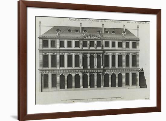 Planche 299 : élévation de la façade sur les jardins de l'hôtel de Rohan , rue Vieille du Temple-Jacques-François Blondel-Framed Giclee Print