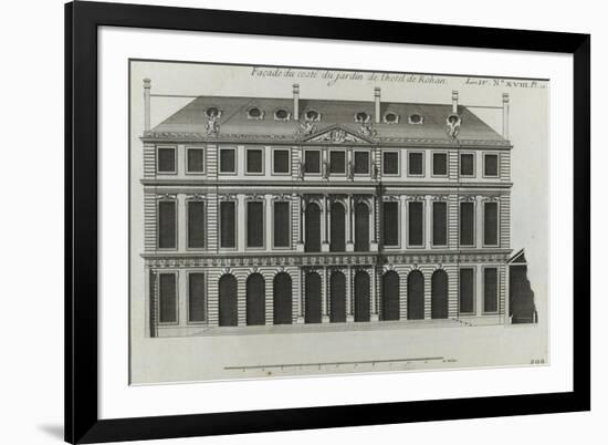 Planche 299 : élévation de la façade sur les jardins de l'hôtel de Rohan , rue Vieille du Temple-Jacques-François Blondel-Framed Giclee Print