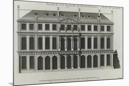 Planche 299 : élévation de la façade sur les jardins de l'hôtel de Rohan , rue Vieille du Temple-Jacques-François Blondel-Mounted Giclee Print