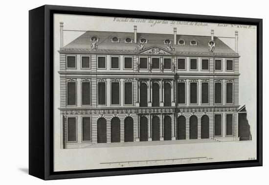 Planche 299 : élévation de la façade sur les jardins de l'hôtel de Rohan , rue Vieille du Temple-Jacques-François Blondel-Framed Stretched Canvas