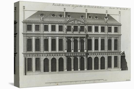 Planche 299 : élévation de la façade sur les jardins de l'hôtel de Rohan , rue Vieille du Temple-Jacques-François Blondel-Stretched Canvas