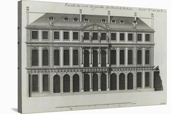 Planche 299 : élévation de la façade sur les jardins de l'hôtel de Rohan , rue Vieille du Temple-Jacques-François Blondel-Stretched Canvas