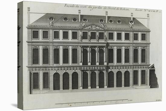 Planche 299 : élévation de la façade sur les jardins de l'hôtel de Rohan , rue Vieille du Temple-Jacques-François Blondel-Stretched Canvas