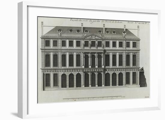 Planche 299 : élévation de la façade sur les jardins de l'hôtel de Rohan , rue Vieille du Temple-Jacques-François Blondel-Framed Giclee Print