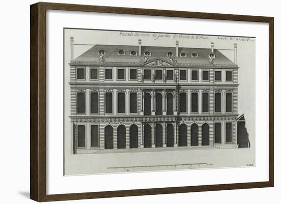 Planche 299 : élévation de la façade sur les jardins de l'hôtel de Rohan , rue Vieille du Temple-Jacques-François Blondel-Framed Giclee Print