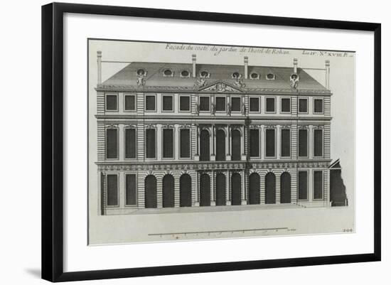 Planche 299 : élévation de la façade sur les jardins de l'hôtel de Rohan , rue Vieille du Temple-Jacques-François Blondel-Framed Giclee Print