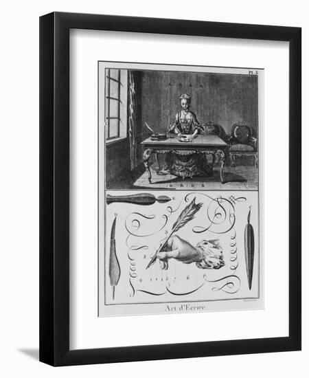 Planche 3 de L'Encyclopédie ; "L'art d'écrire"-null-Framed Premium Giclee Print