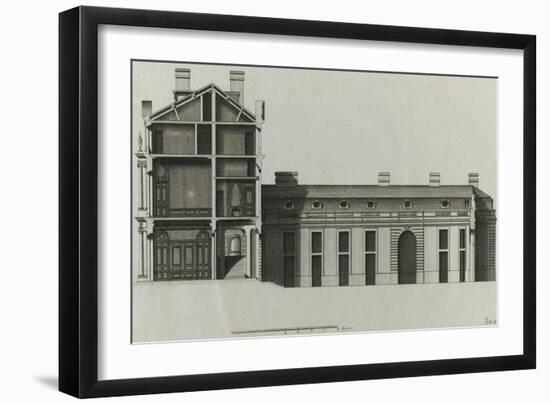 Planche 300 : coupe du corps central  de l'hôtel de Rohan , rue Vieille du Temple-Jacques-François Blondel-Framed Premium Giclee Print